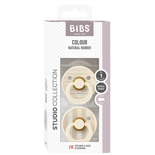 Bibs Pacifier Studio Colour Pin Latex Size 1 Ivory Vanilla Mix (2 stk)