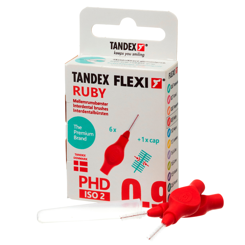 TANDEX Flexi Mellemrumsbørste Ruby PHD 0.9/ISO 2 6 stk
