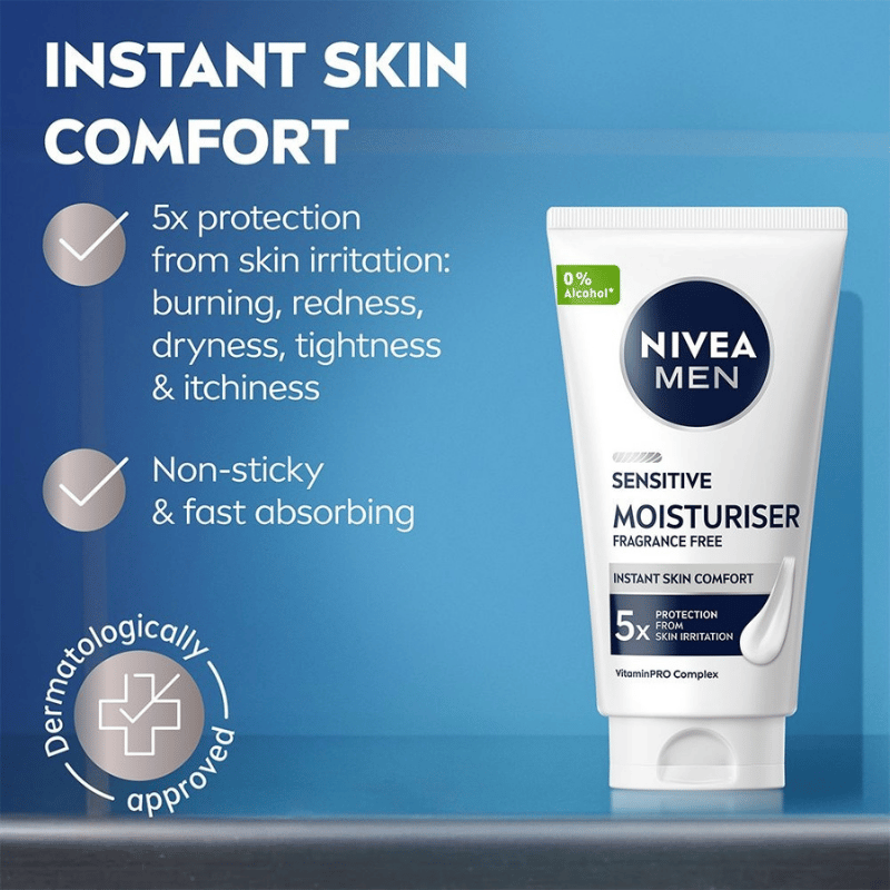 Nivea For Men Sensitive Moisturiser Face Cream (75 ml)