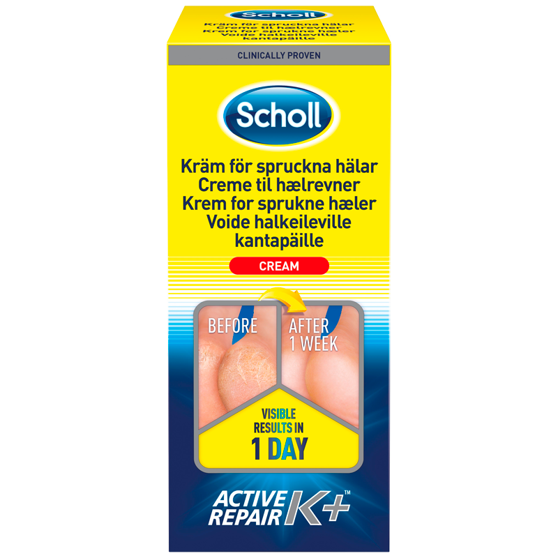 Scholl Creme til hælrevner Active Repair K+ (120 ml)