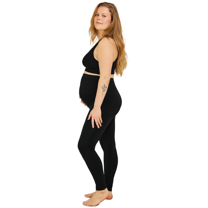 Carriwell Seamless Graviditets Leggings Med Støtte Sort - Small (1 stk)