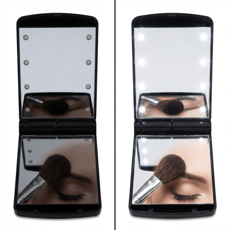 UNIQ Lommespejl Makeup Spejl M. LED Lys (1 stk)