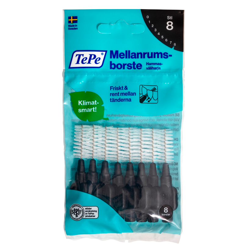 TePe Mellemrumsbørste Sort (8 stk)