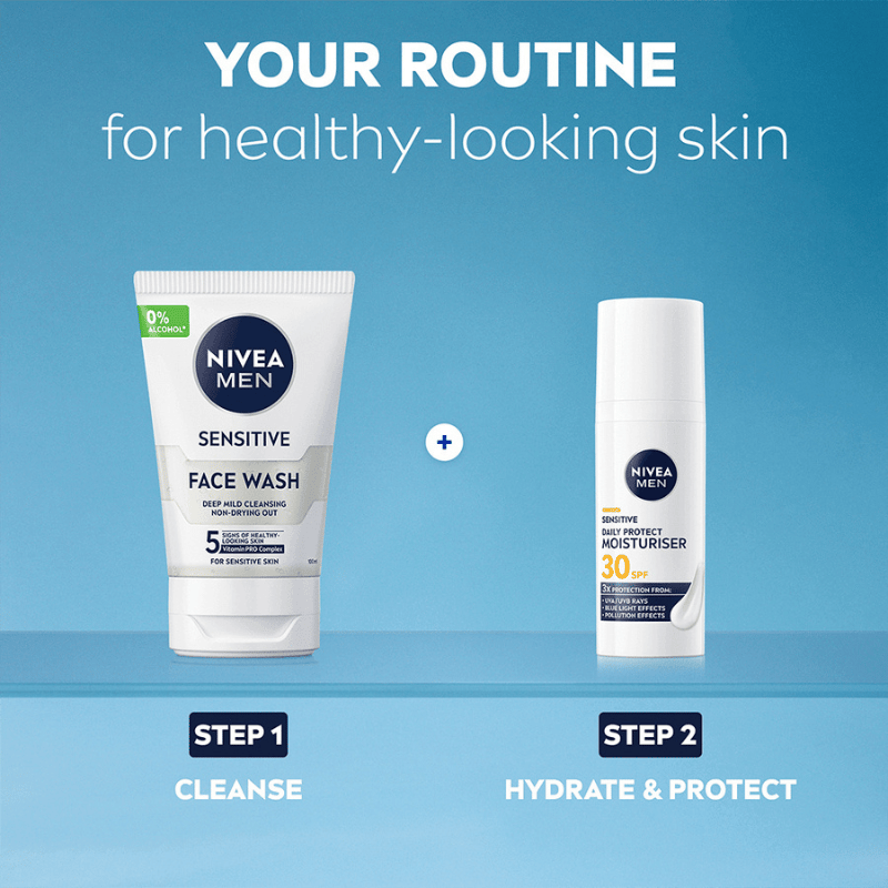 Nivea For Men Sensitive Daily Protect Moisturiser SPF30 (50 ml)