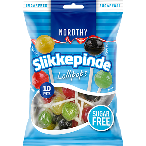 Nordthy Sukkerfri Slikkepinde 4 Varianter (100 g)