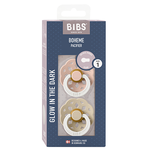 Bibs Pacifier Boheme Latex Size 1 Blush Glow/Vanilla Glow (2 stk)