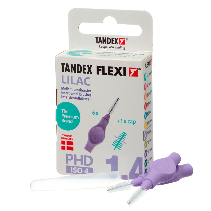 TANDEX Flexi Mellemrumsbørste Lilac PHD 1.4/ISO 4 6 stk
