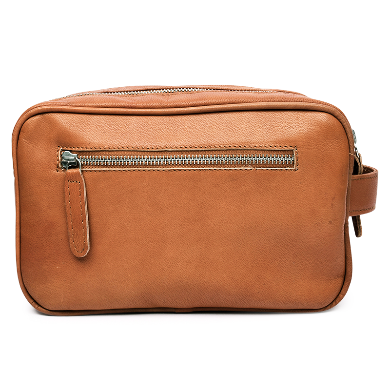Njord Toilet Bag Dobbeltrum (Cognac Gedeskind)