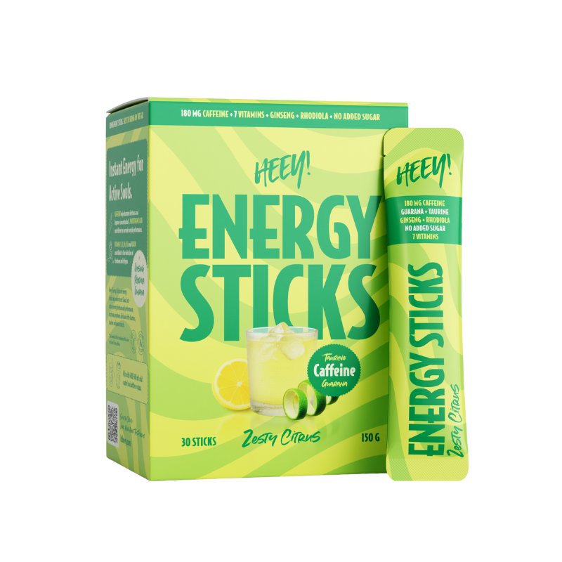 Heey! Energy Sticks Koffein + Guarana Zesty Citrus (30 stk)