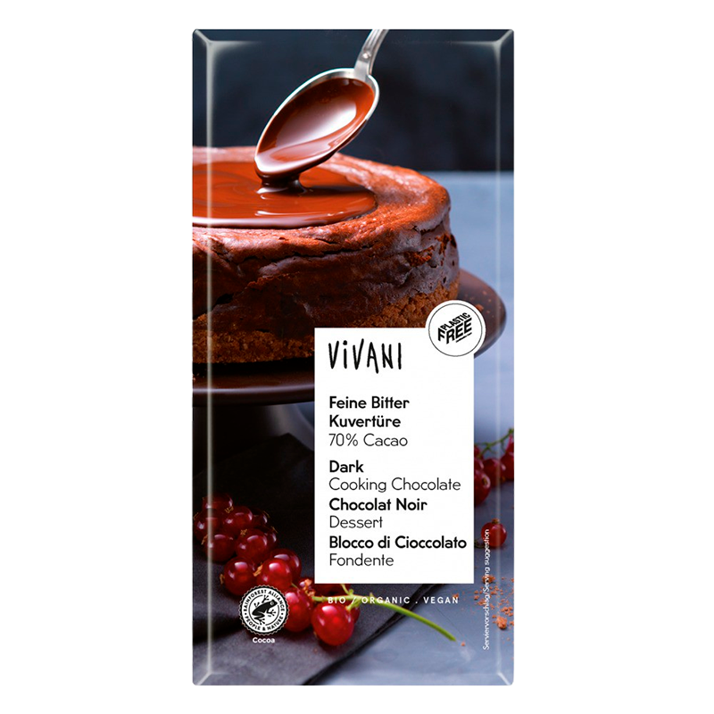 Vivani Mørk Chokolade Overtræk Ø (200 g)