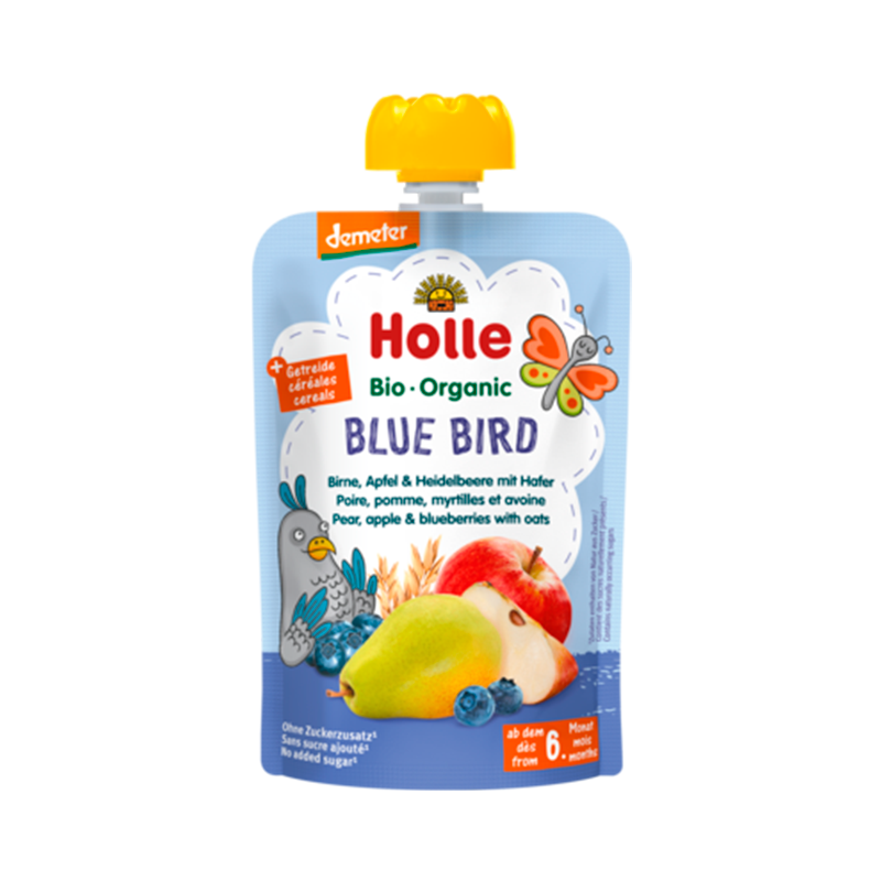 Holle Blue Bird Pære Æble & Blåbær Havregryn Grød (100 g)