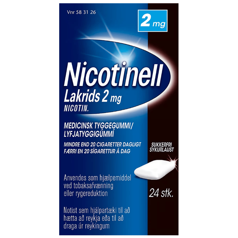Nicotinell Lakrids Tyggegummi 2 mg (24 stk)