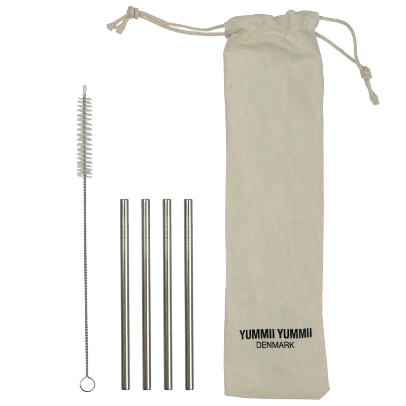 YUMMII YUMMII Reusable Straws Cocktail m. Renser (4 stk)