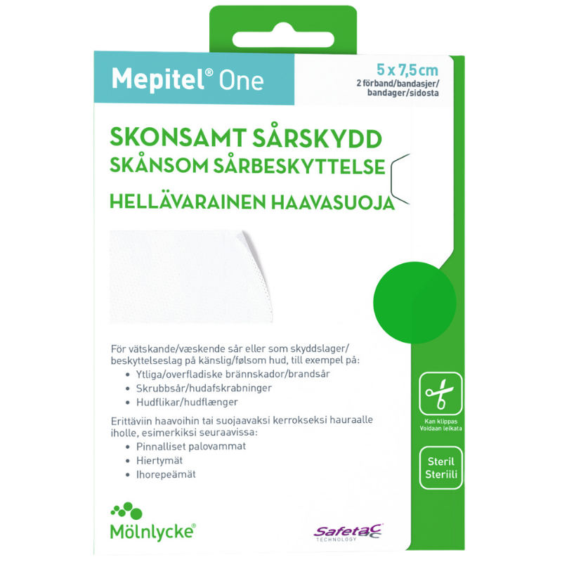 Mepitel One Sårkontaktlag M. Silikoneklæb 5 x 7,5 cm (2 stk)