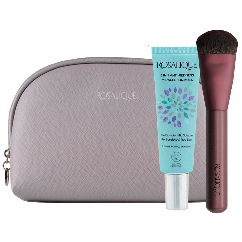 Rosalique Toilettaske Inkl. 1 stk. + 1 stk. Miracle Foundation Brush (1 sæt)