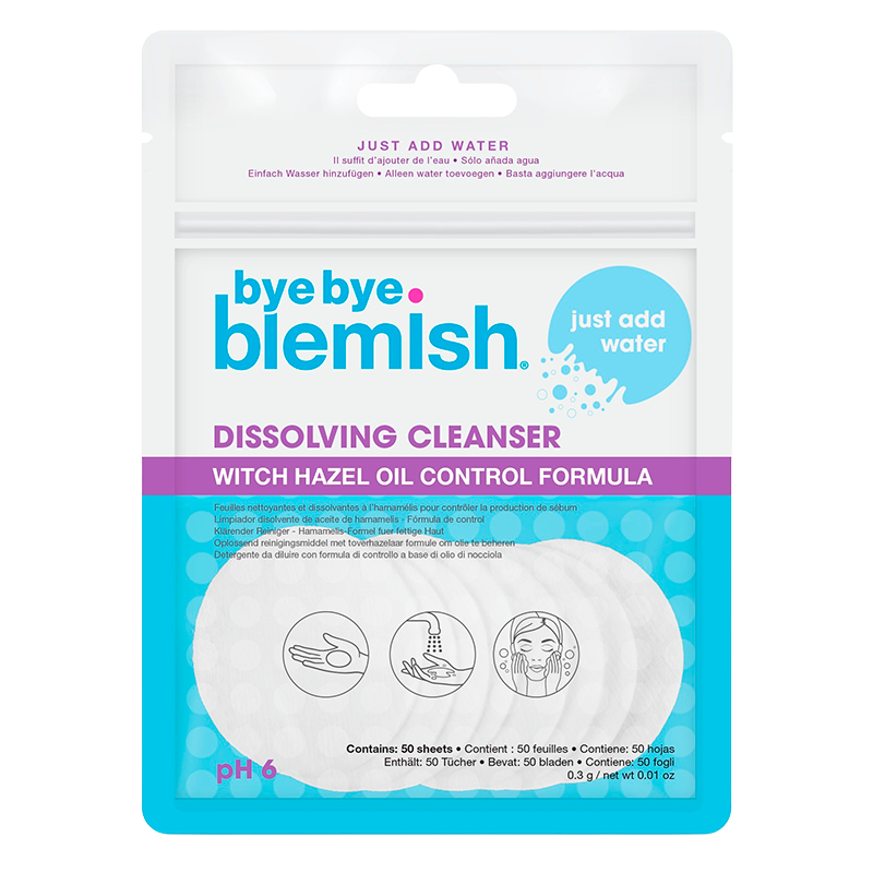 Bye Bye Blemish Water Activated Dissolving Cleanser Sheets (50 stk)