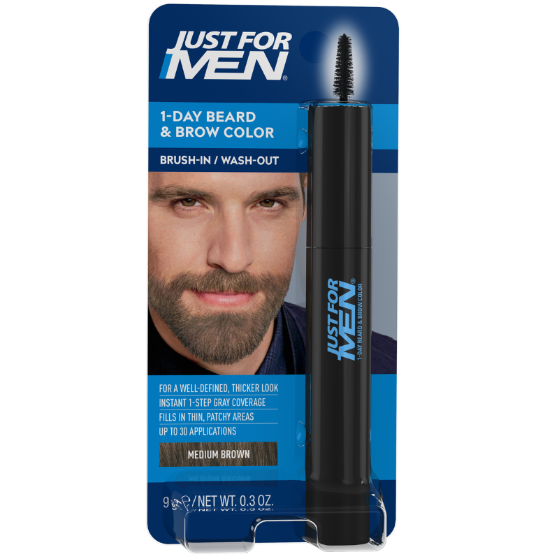 Just For Men Skæg- & Brynfarve Medium brun (9 g)