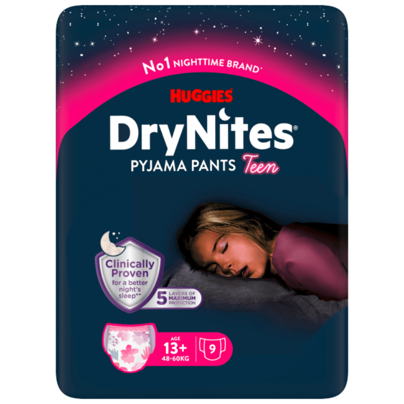 DryNites Pyjama Pants Teen 13+ år Girl (9 stk)