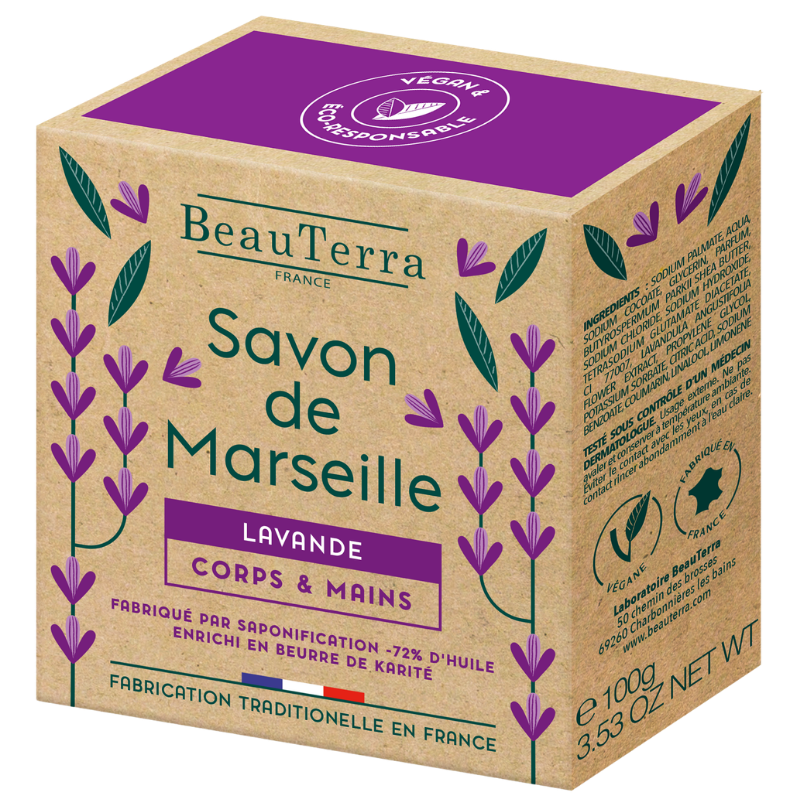 Beau Terra Marseille Sæbebar Lavendel (100 g)