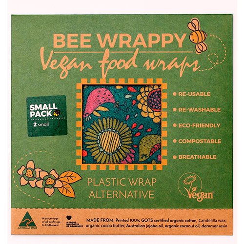 Bee Happy Vegan Food Wraps - 2 x small