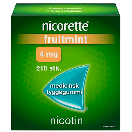 Nicorette Fruitmint 4 mg Medicinsk Tyggegummi (210 stk.)
