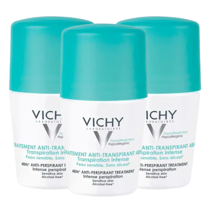 3 x Vichy Antiperspirant Deodorant Roll-On 48H (50 ml)