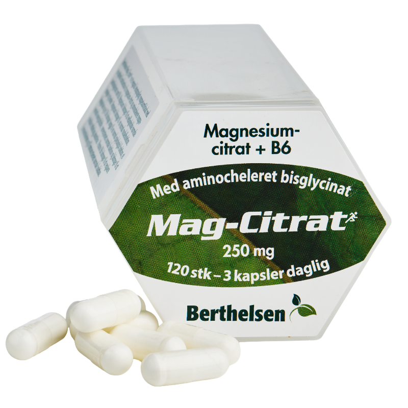 Berthelsen Mag-Citrat 250 mg 120 kapsler