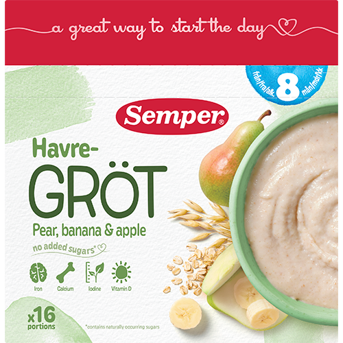 Semper Havregrød Pære & Banan 8M (480 g)