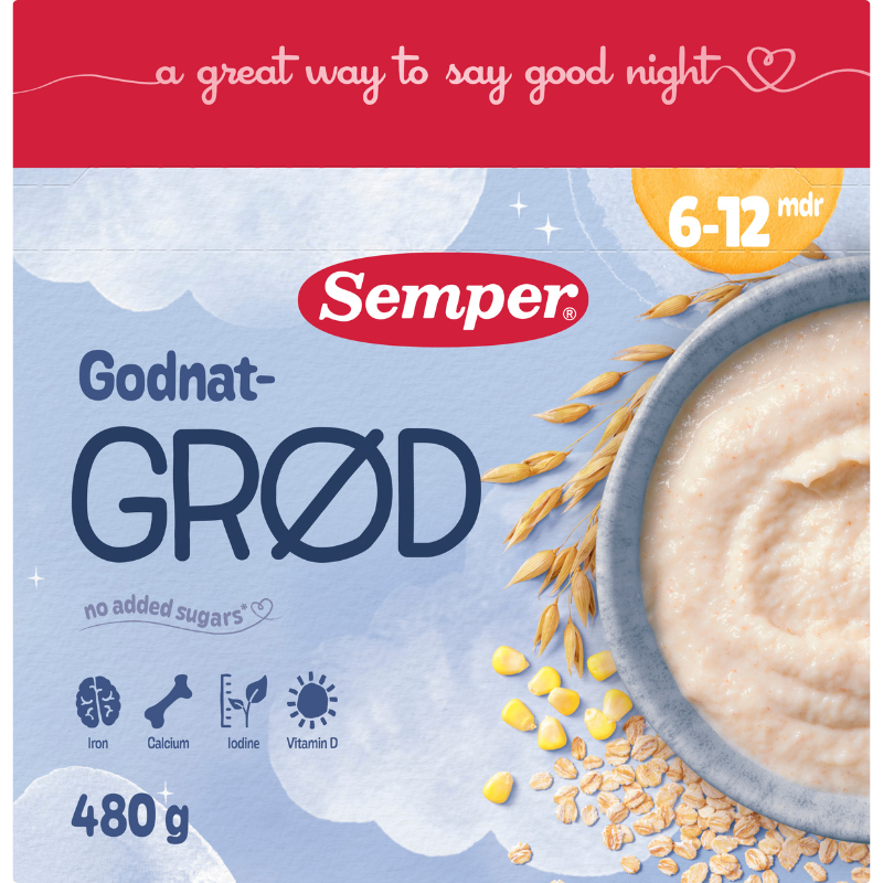 Semper Godnatgrød Natural 6M (480 g)