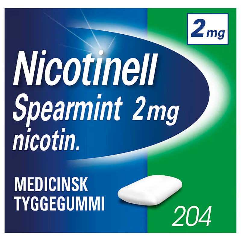 Nicotinell Spearmint Medicinsk Tyggegummi 2 mg (204 stk)