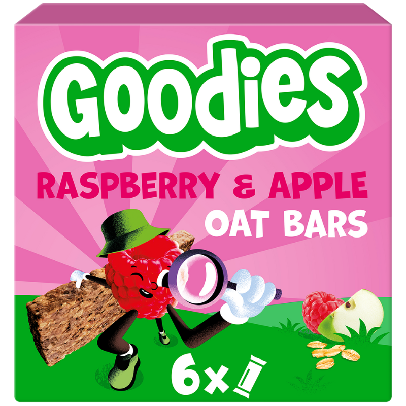 Goodies Oat Bar Raspberry & Apple (6 stk)