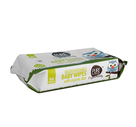 Pure Beginnings Bionedbrydelige Baby vådservietter Aloe Vera Ø (64 stk)