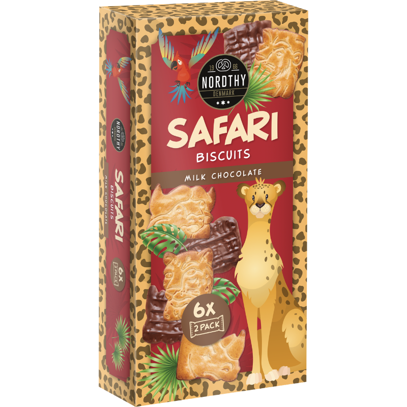 Nordthy Safari Biscuits Mælkechokolade (225 g)