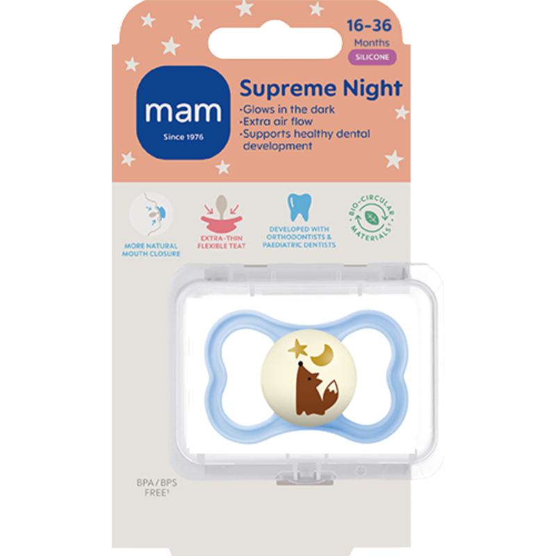 MAM Supreme Night 16-36M Silk Blue (1 stk)