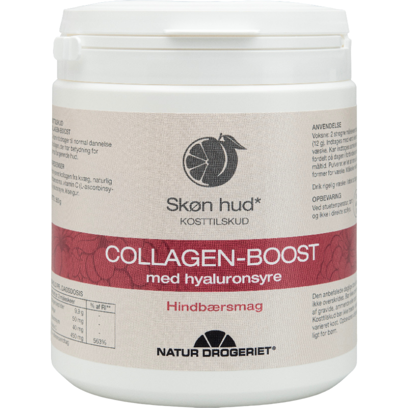 Natur Drogeriet Collagen-Boost M. Hyaluronsyre Hindbærsmag (350 g)