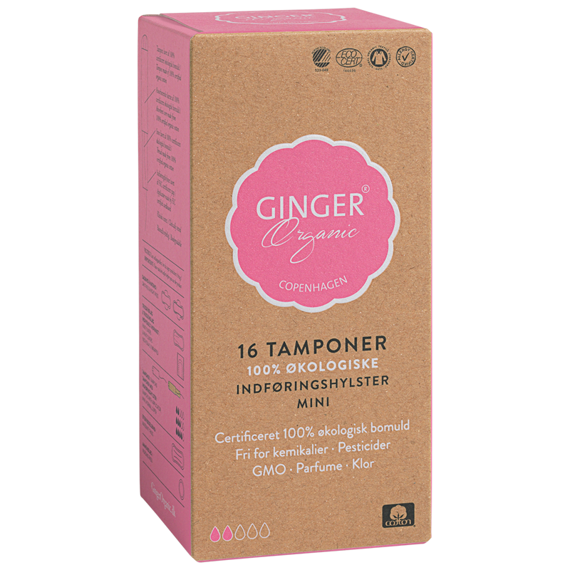 Ginger Organic Tampon m. Indføring Mini (16 stk)
