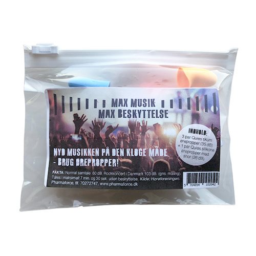 Ørepropper og snor koncerter Quies