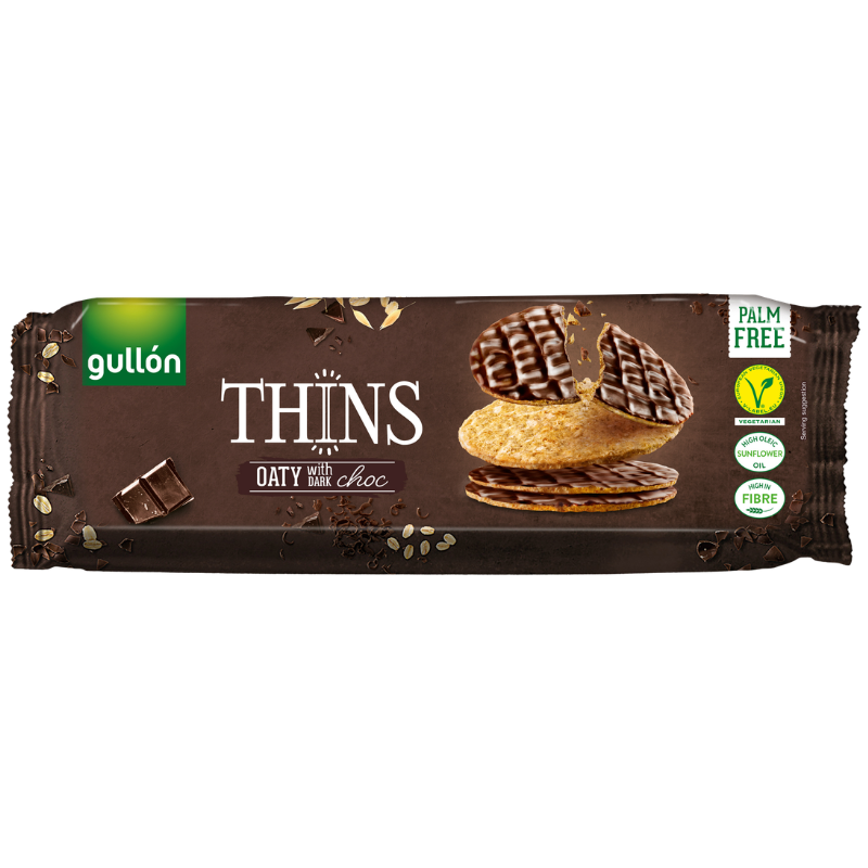 Gullon Oaty Thin Biscuits Dark Chocolate (150 g)