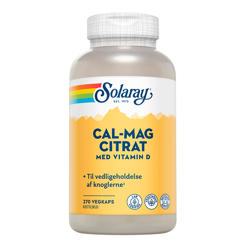 Solaray Cal-Mag Citrat med D-Vitamin (270 kapsler)