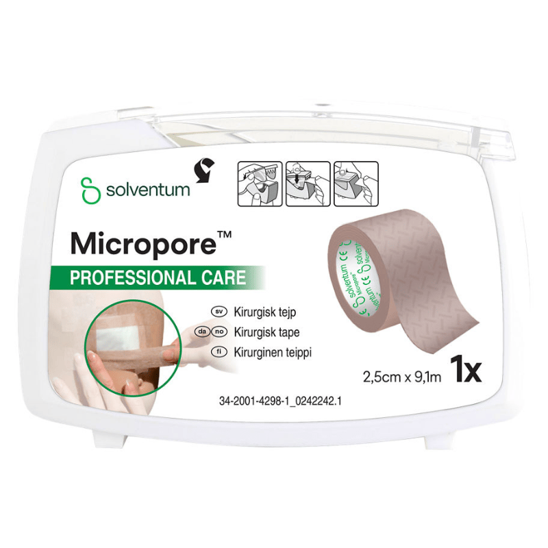 Micropore Kirurgisk Tape Lysebrun - 2,5 cm x 9,1 m (1 stk) fra Micropore