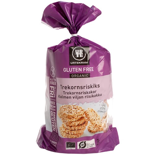 Urtekram Glutenfri Trekornsriskiks Ø (100 gr)