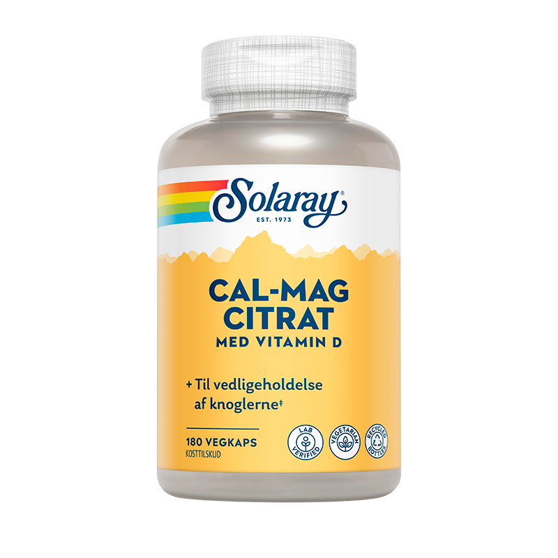 Solaray Cal-Mag Citrat D-vitamin (180 kapsler)
