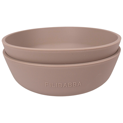 Filibabba Silikone Skål Warm Grey (2 stk)