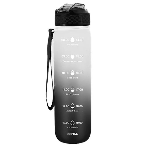 Nupo Motivations Vandflaske Sort (1000 ml)