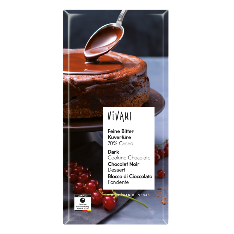 Vivani Overtrækschokolade Mørk Ø (150 g)