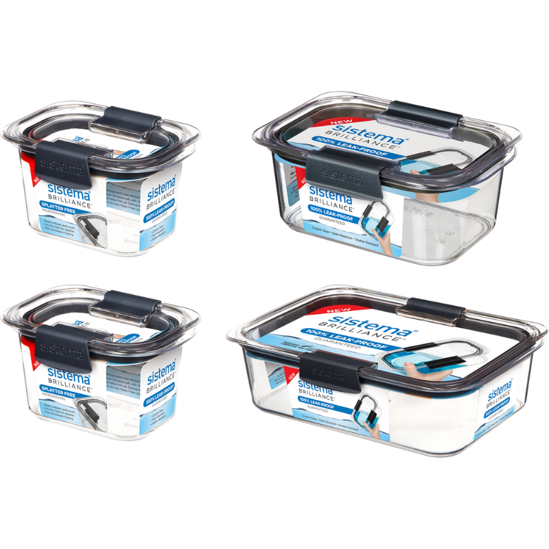 Sistema Brilliance Opbevaringsboks 4-pak (1 sæt)