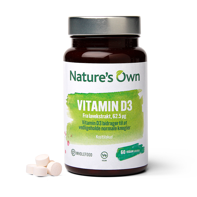 Natures Own Vitamin D3 Vegansk fra Lavekstrakt (60 tabl)
