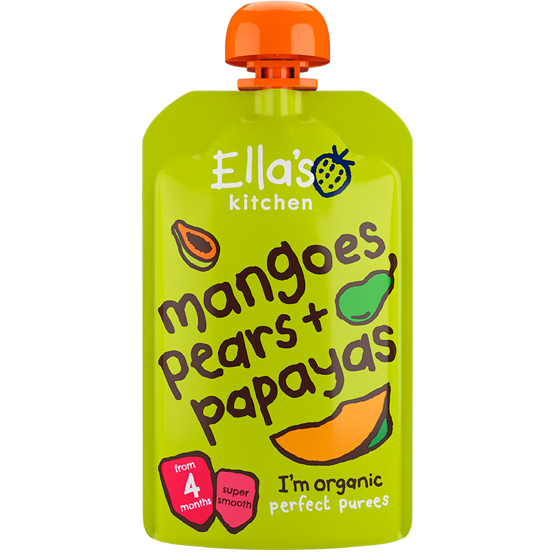 Ellas Kitchen Babymos mango, pære, & papaya 4 mdr Ø
