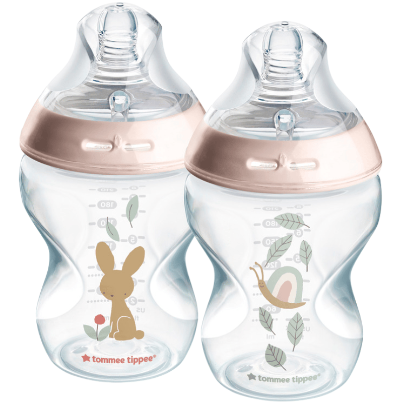 Tommee Tippee Natural Start Sutteflaske Slow Flow 260 ml Deco Pink (2 stk)