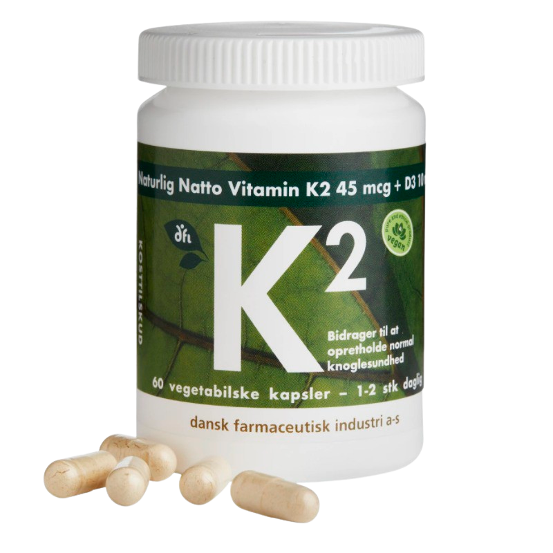 Grønne Vitaminer K2-vitamin 45 mcg + D3 (60 kap)